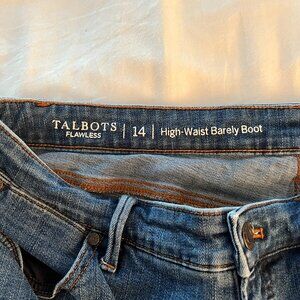 Talbots High-Waisted Barely Bootcut Denim, Size 14